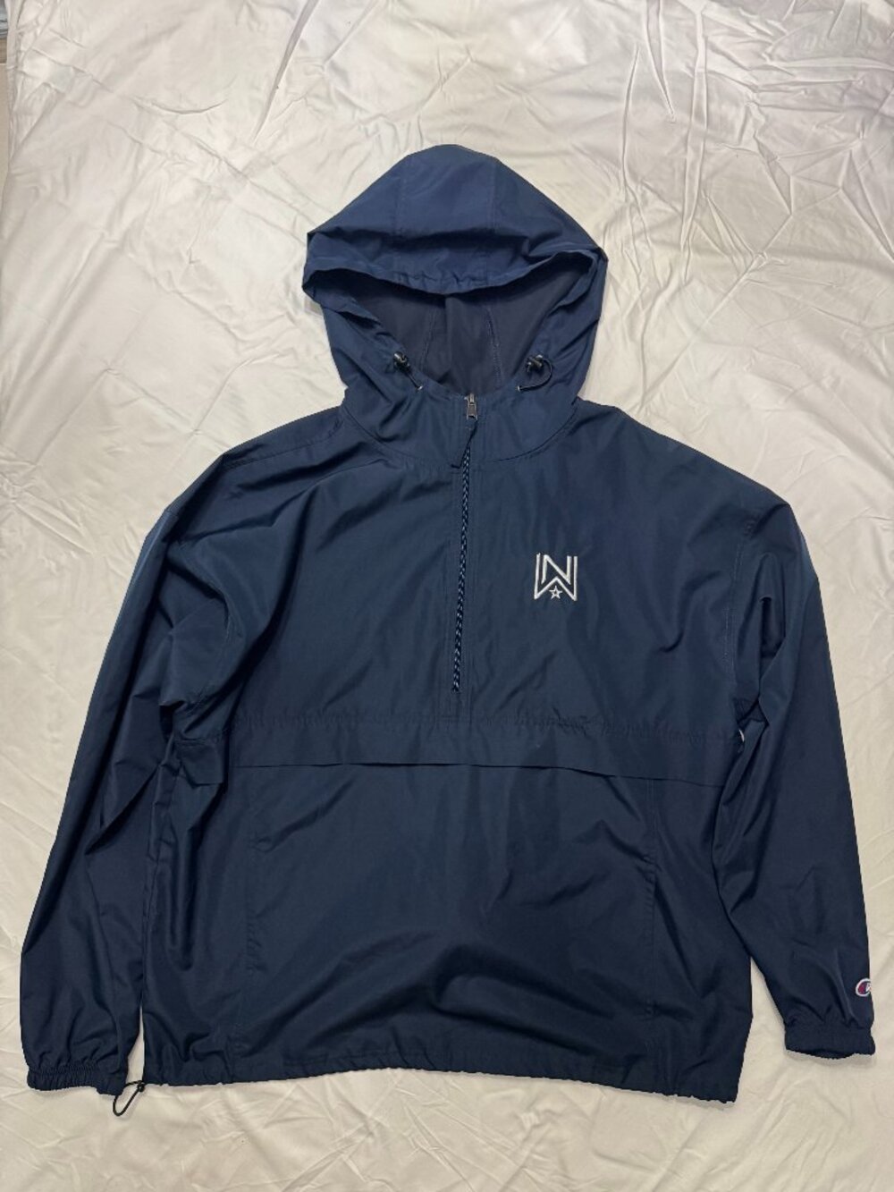 Champion Navy Half-Zip Windbreaker Men's XL